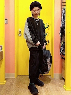 「エスニック」｜「アイテム（スウェット）」を使った、チチカカさん（レディース・158cm）の冬コーディネート