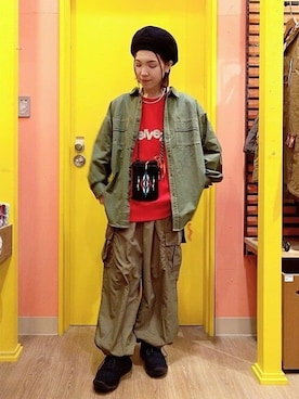 「エスニック」｜「アイテム（スウェット）」を使った、チチカカさん（レディース・158cm）の春コーディネート