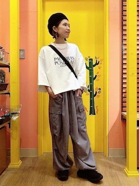 「チチカカ」｜「アイテム（ショルダーバッグ）」を使った、チチカカさん（レディース・158cm）の春コーディネート