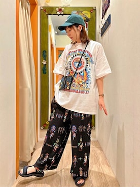 「チチカカ」｜「アイテム（キャップ）」を使った、チチカカさん（レディース・163cm）の春コーディネート