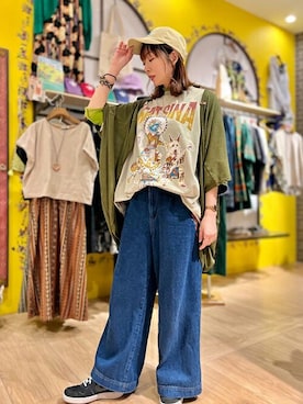 「チチカカ」｜「アイテム（カーディガン/ボレロ）」を使った、チチカカさん（レディース・163cm）の春コーディネート