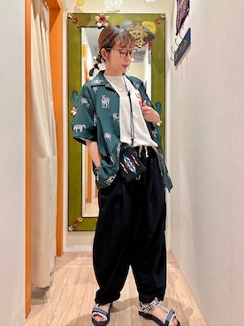 「チチカカ」｜「アイテム（シャツ/ブラウス）」を使った、チチカカさん（レディース・163cm）の春コーディネート