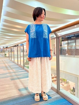 「チチカカ」｜「アイテム（シャツ/ブラウス）」を使った、チチカカさん（レディース・164cm）の春コーディネート
