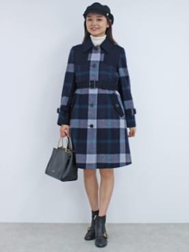 「BLUE LABEL CRESTBRIDGE（ブルーレーベルクレストブリッジ）のアイテム（その他アウター）」を使った、ブルーレーベル・クレストブリッジ公式さん（レディース・167cm）の冬コーディネート