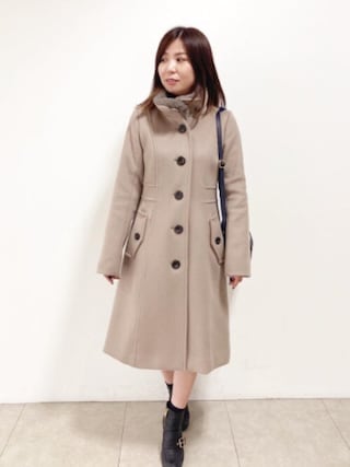 未使用級★ブルーレーベルクレストブリッジ ウールコート ベージュ　金ボタン ファインウールダブルビーバースタンドカラーコート （その他