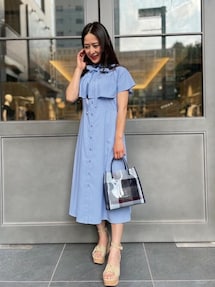 BLUELABEL CRESTBRIDGE ヘリンボーンケープ 山本美月さん着用 📷