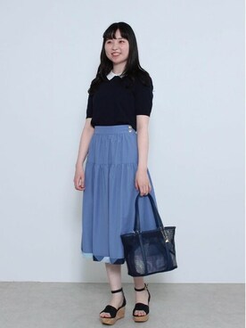 「bluelabel　crestbridge」｜ブルーレーベル・クレストブリッジ公式さん（レディース・165cm）の夏コーディネート