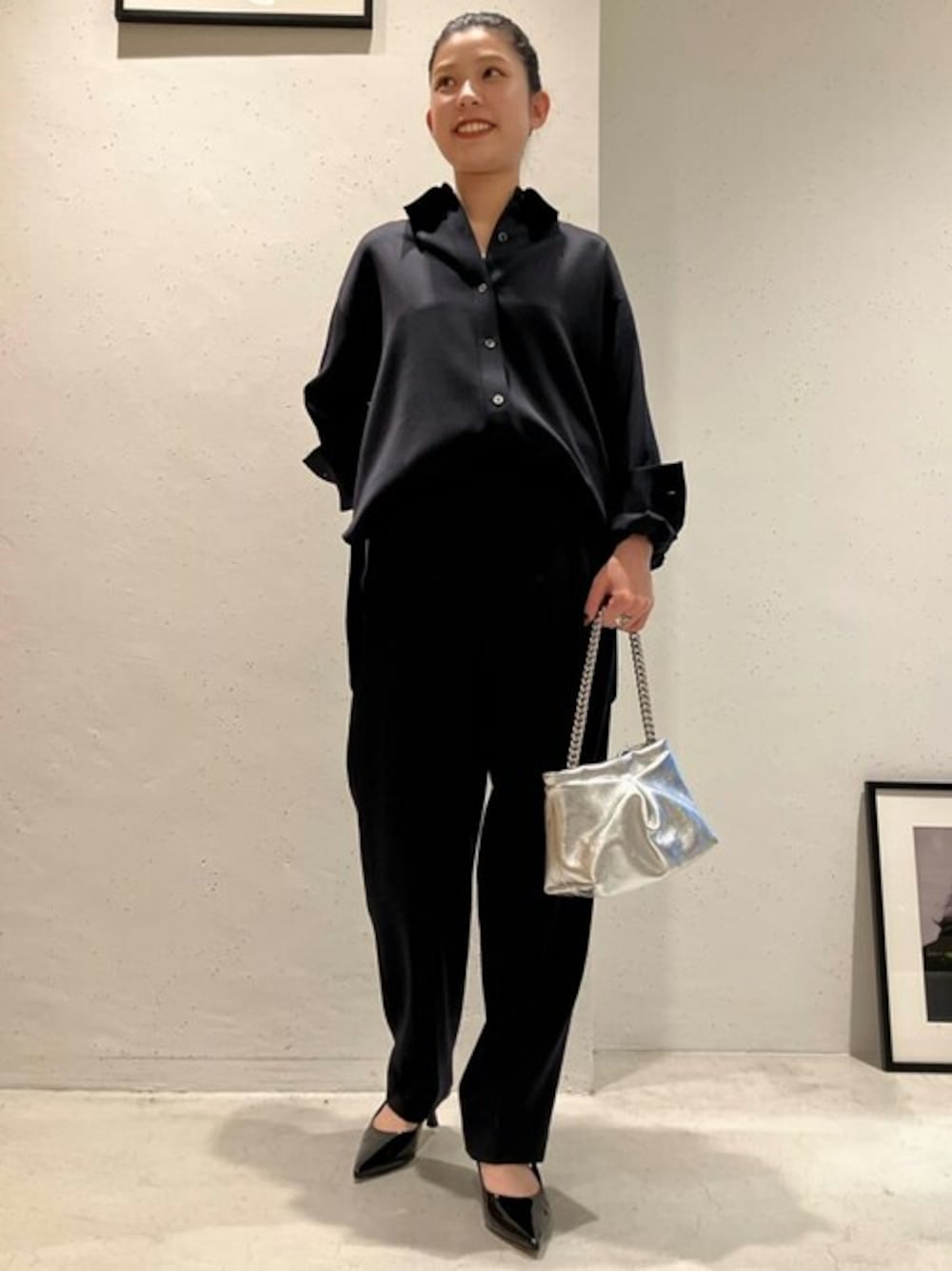 1er プルミエアロンディスモン サテン ブラウス とろみ スキッパー シャツ 1er Arrondissement（プルミエアロンディスモン）の「サテン