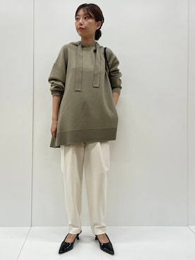 「ホワイトパンツ」｜1er Arrondissementさん（レディース・159cm）の冬コーディネート