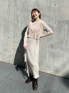 「コーディネート」｜「アイテム（ブルゾン）」を使った、な  ぎさん（レディース・155cm）の冬コーディネート