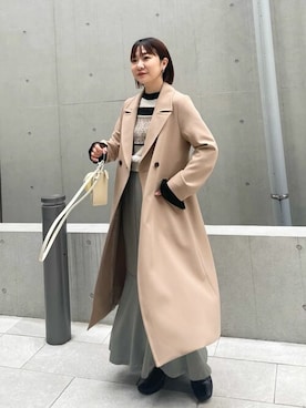 「コーディネート」｜「アイテム（チェスターコート）」を使った、な  ぎさん（レディース・155cm）の冬コーディネート