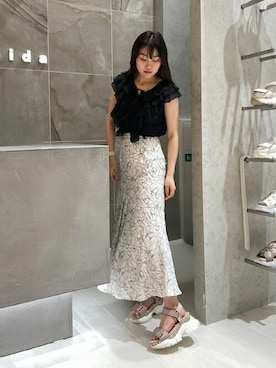 「Lucida（ルシーダ）のアイテム（サンダル）」を使った、Lucidaさん（レディース・160cm）の夏コーディネート