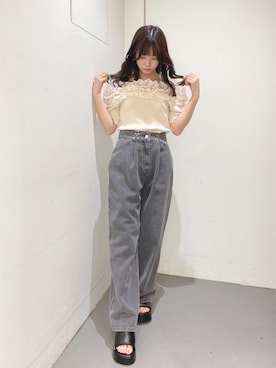 「ガーリーコーデ」｜「アイテム（サンダル）」を使った、emsexcite　/　エムズエキサイトさん（レディース・152cm）の夏コーディネート