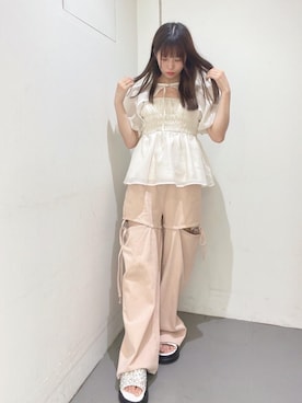 「韓国コーデ」｜「アイテム（サンダル）」を使った、emsexcite　/　エムズエキサイトさん（レディース・152cm）の夏コーディネート