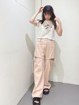 「韓国コーデ」｜「アイテム（サンダル）」を使った、emsexcite　/　エムズエキサイトさん（レディース・152cm）の夏コーディネート
