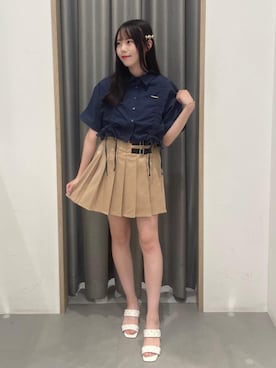 「韓国コーデ」｜「アイテム（サンダル）」を使った、emsexcite　/　エムズエキサイトさん（レディース・156cm）の夏コーディネート