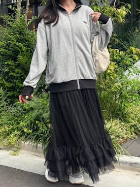 「フレンチガーリー」｜「アイテム（その他アウター）」を使った、emsexcite　/　エムズエキサイトさん（レディース・156cm）の秋コーディネート