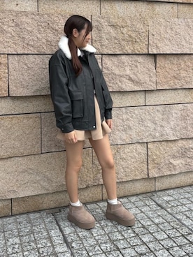 「アイテム（その他アウター、ブラック系）」を使った、emsexcite　/　エムズエキサイトさん（レディース・160cm）の秋コーディネート