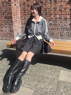 「フレンチガーリー」｜「アイテム（その他アウター）」を使った、emsexcite　/　エムズエキサイトさん（レディース・156cm）の秋コーディネート