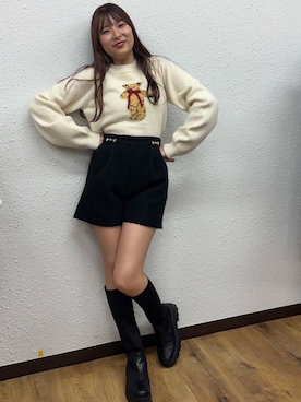 「アイテム（トップス、ベージュ系）」を使った、emsexcite　/　エムズエキサイトさん（レディース・160cm）の冬コーディネート