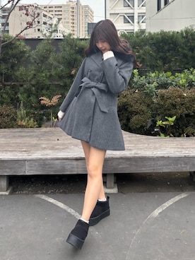 「参戦服」｜「アイテム（その他アウター）」を使った、emsexcite　/　エムズエキサイトさん（レディース・160cm）の冬コーディネート