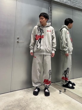 「HYSTERIC GLAMOUR（ヒステリックグラマー）のアイテム（スウェットパンツ）」を使った、TAKAMIさん（メンズ・168cm）の冬コーディネート