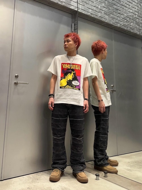 スクラッチフレアデニムパンツ