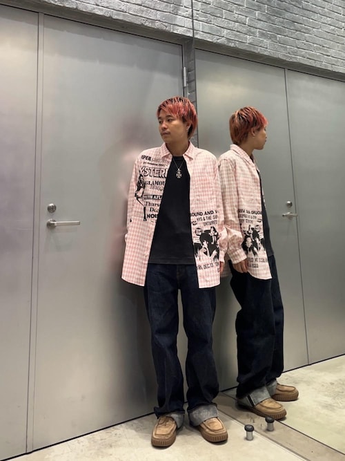 リジットストレートバギーデニムパンツ