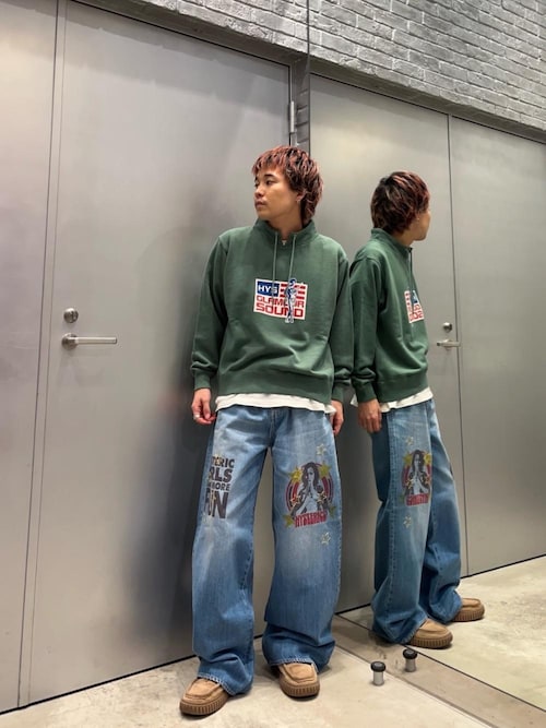 現行 ヒステリックグラマー WOMAN BANANA ワイドデニムパンツ WOMAN BANANA ワイドデニムパンツ|HYSTERIC GLAMOUR WOMEN