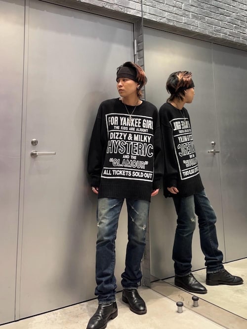 [完売品] ヒステリックグラマー　クラッシュセーター　ニット　ヒスガール　y2k DIZZY&MILKY クラッシュセーター（ニット/セーター）｜HYSTERIC