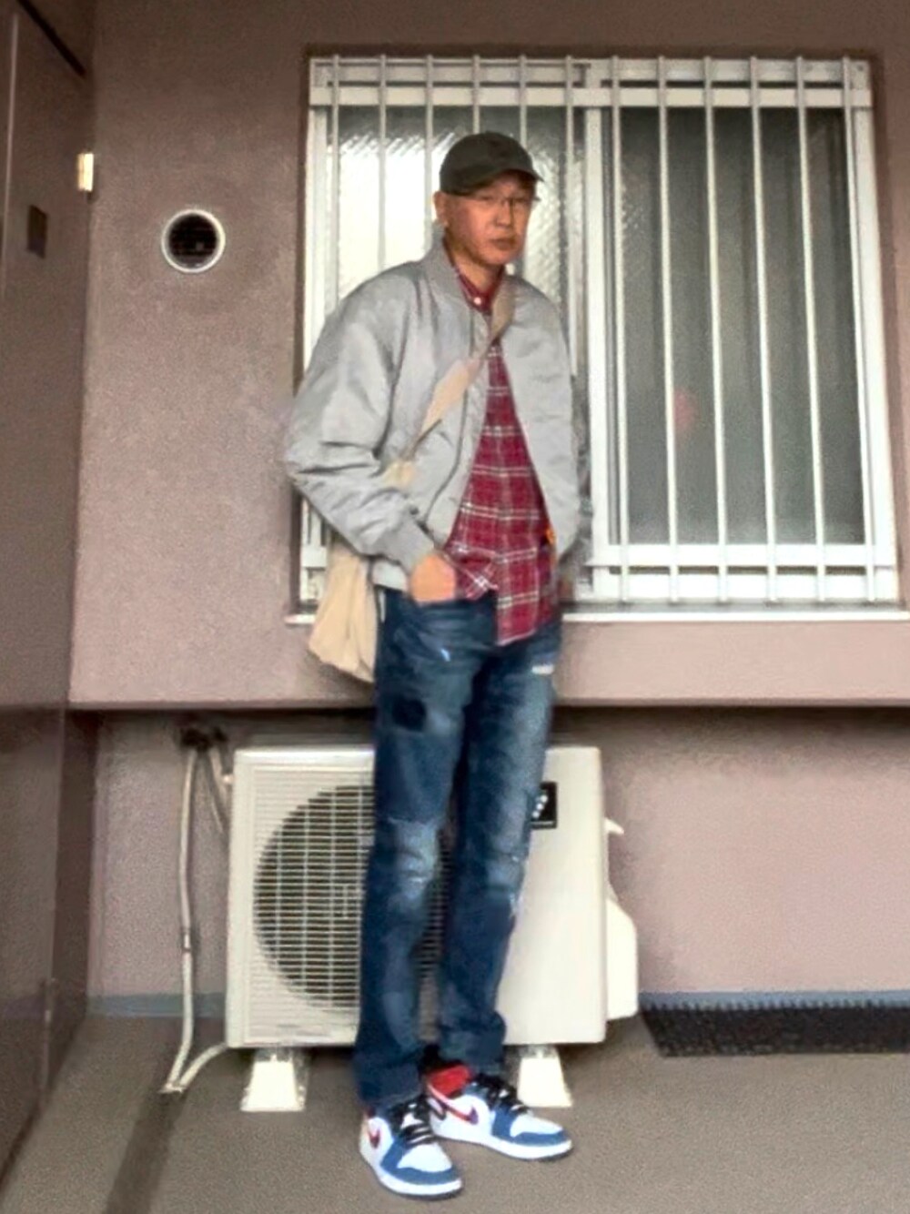 MA-1を使った「パッチワークデニム」のメンズ人気ファッション