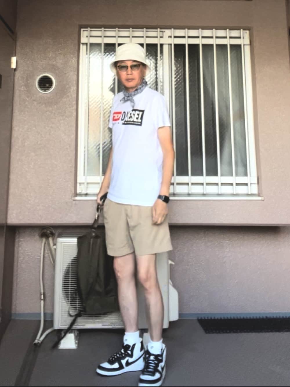 HiRo🇺🇸さんの「メンズ Tシャツ Wロゴ 半袖 クルーネック プリント（DIESEL）」を使ったコーディネートの1枚目の写真