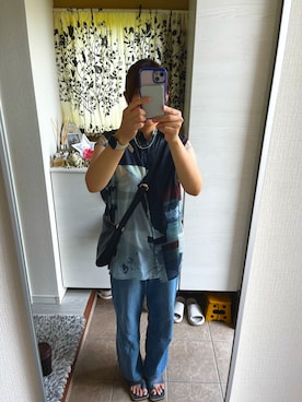 「Ameri（アメリ）のアイテム（シャツ/ブラウス）」を使った、Taekaさん（レディース・163cm）の夏コーディネート