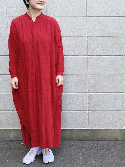suzuki takayuki スズキタカユキ puff-sleeve dress nude | les