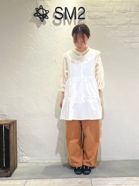 「SM2（エスエムツー）のアイテム（ベスト、ホワイト系）」を使った、ささお   さん（レディース・153cm）の夏コーディネート