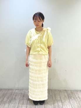 「ehka sopo（エヘカソポ）のアイテム（トップス、イエロー系）」を使った、ささお   さん（レディース・153cm）の夏コーディネート