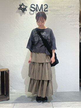 「SM2（エスエムツー）のアイテム（スカート、グリーン系）」を使った、ささお   さん（レディース・153cm）の夏コーディネート
