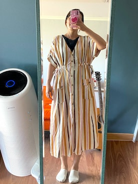 「アイテム（ワンピース/ドレス）」を使った、Harukaさん（レディース・159cm・40代）の夏コーディネート