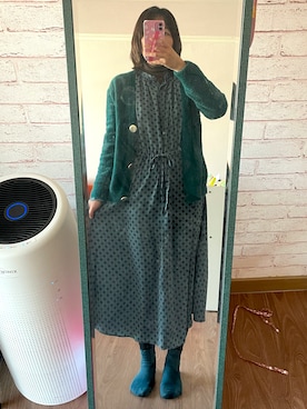 「アイテム（ワンピース/ドレス）」を使った、Harukaさん（レディース・159cm・40代）の冬コーディネート