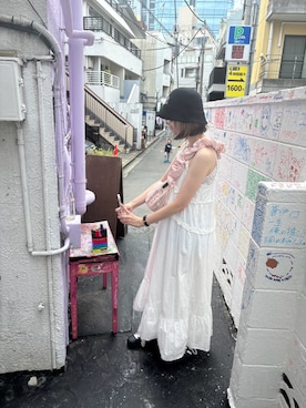 「アイテム（帽子）」を使った、さきるるさん（骨格ナチュラル・レディース・161cm）の夏コーディネート