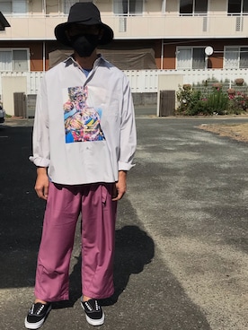 「FLAGSTUFF（フラグスタフ）のアイテム（トップス）」を使った、はさんさん（メンズ・175cm）の秋コーディネート