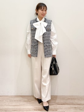 「OPAQUE.CLIP（オペークドットクリップ）のアイテム（パンツ）」を使った、RISAYANさん（レディース・157cm）の冬コーディネート