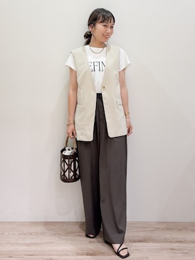 「OPAQUE.CLIP（オペークドットクリップ）のアイテム」を使った、RISAYANさん（レディース・157cm）の夏コーディネート