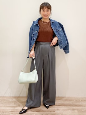 「OPAQUE.CLIP（オペークドットクリップ）のアイテム（バッグ）」を使った、RISAYANさん（レディース・157cm）の春コーディネート