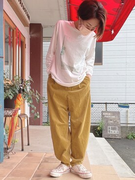 「note et silence （ノートエシロンス）のアイテム（パンツ）」を使った、clever elephantさん（レディース・153cm）の秋コーディネート