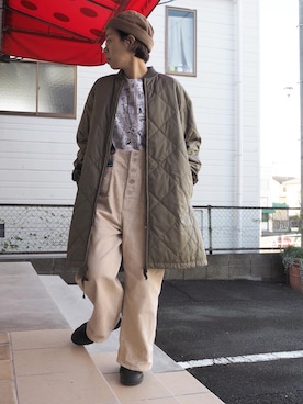 「prit（プリット）のアイテム（ジャケット/アウター）」を使った、clever elephantさん（レディース・154cm）の冬コーディネート