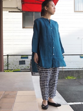 「prit（プリット）のアイテム（パンツ）」を使った、clever elephantさん（レディース・155cm）の春コーディネート