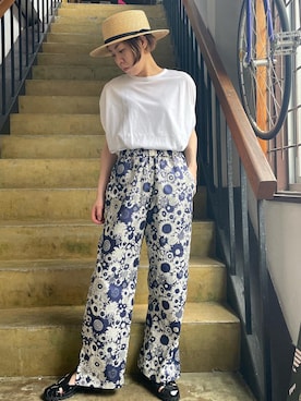 「ひまわり」｜clever elephantさん（レディース・154cm）の夏コーディネート