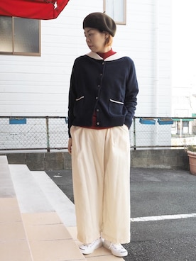 「note et silence （ノートエシロンス）のアイテム（パンツ）」を使った、clever elephantさん（レディース・153cm）の冬コーディネート