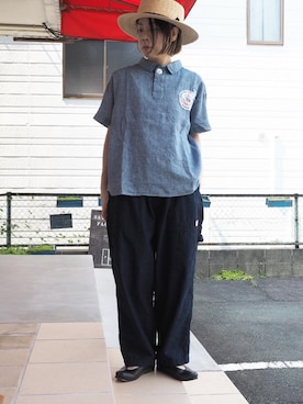 「インディゴ染め」｜clever elephantさん（レディース・155cm）の春コーディネート